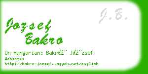 jozsef bakro business card